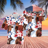 Red Brahman Cattle Lovers American Flag Trendy Hawaiian Shirt