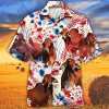 Shorthorn Cattle American Flag Trendy Hawaiian Shirt
