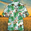 Charolais Cattle Lovers Green Floral Pattern Trendy Hawaiian Shirt