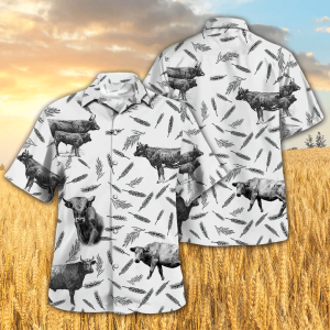 Charolais Cow in a Gift Worthy Hawaiian Shirt